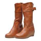 CROCS High Boots Brown Leather Womens UK 5