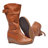 CROCS High Boots Brown Leather Womens UK 5