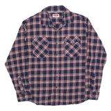 WRANGLER Mens Blue & Red Plaid Shirt L Long Sleeve Cotton Blend Casual