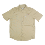 CARHARTT Mens Beige Skills USA Cotton Short Sleeve Shirt L Workwear Button-Down