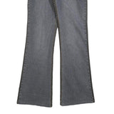 GANG Womens Grey & Black Regular Fit Flared Denim Rinse W29 L30 Stretch Zip