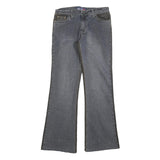 GANG Womens Grey & Black Regular Fit Flared Denim Rinse W29 L30 Stretch Zip