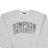 MV SPORT Womens Grey Simpson University Crew Neck L Sweatshirt Cotton Blend