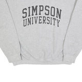 MV SPORT Womens Grey Simpson University Crew Neck L Sweatshirt Cotton Blend