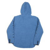 TOMMY HILFIGER Mens Blue Pullover Patterned Half Zip Chunky Knit Jumper M Hooded