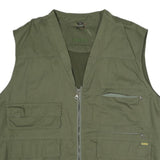 BANNER Mens Green Utility Vest Jacket XL Polyester Blend Plain Zip Pockets
