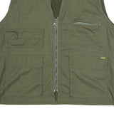 BANNER Mens Green Utility Vest Jacket XL Polyester Blend Plain Zip Pockets
