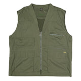 BANNER Mens Green Utility Vest Jacket XL Polyester Blend Plain Zip Pockets