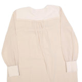 REISS Womens Beige & Cream Day Dress Polyester Blend Long Sleeve Midi UK 14
