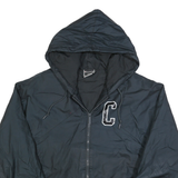 CHAMPION Womens Black Hooded Jacket L Polyester Blend Plain Zip Closure