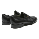 MORESCHI Mens Leather Slip On Formal Shoes Black UK 10 Classic Dress Loafers