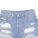 LEVIS Womens Denim Blue Distressed Cut-Off Shorts S W28 Casual Summer