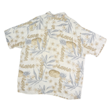OCEAN PACIFIC Mens Cream & Beige Hawaiian Shirt M Cotton Tropical Summer