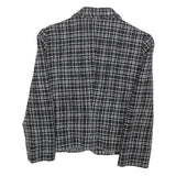 UN DEUX TROIS Womens Black & White Check Wool Blend Button Jacket S Woven