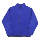 WORLD FAMOUS Mens Blue Jacket L Polyester Blend Zip Up Plain Comfortable Casual