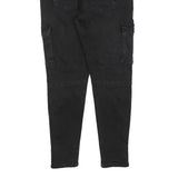 ZARA Womens Slim Black Jeans Denim W31 L27 Zip Cargo Pocket Stretch