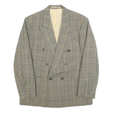 MODE Mens Beige Check Tailored Wool Blend Jacket M Classic Button Closure