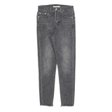 LEVI'S Womens Jeans Grey Slim Skinny Denim Raw Hem W25 L26 Stylish