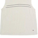 TOMMY HILFIGER Mens Cream Jumper Sleeveless V-Neck Rib Knit M Cotton Classic