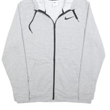 NIKE Mens Grey Pullover Hooded Hoodie L Lightweight Cotton Blend Sportswear