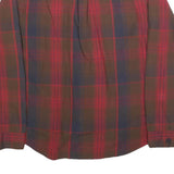 LEVI'S Mens Red Brown Check Shirt XL Button-Down Collar Cotton Casual