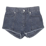 ALEXANDER MCQUEEN Womens Denim Shorts Blue XS W26 Cropped Designer