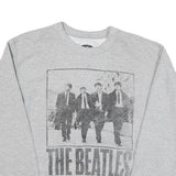 THE BEATLES Mens Grey Sweatshirt Crew Neck S Band Print Cotton Blend Pullover