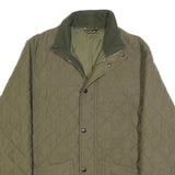 BARBOUR Mens Green Quilted Jacket M Polyester Blend Zip Classic Outdoor