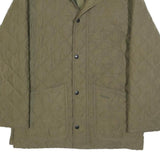 BARBOUR Mens Green Quilted Jacket M Polyester Blend Zip Classic Outdoor