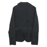 AMISU Womens Black Cotton Blend Button Jacket XS Casual Utility Style