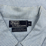 Polo By Ralph Lauren Checked Short Sleeve Shirt - XL Blue Cotton