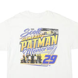 Mens White Scott Slim Fast Patman Memorial Graphic T-Shirt L Short Sleeve Crew