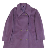BAUER Womens Purple Wool Blend Button Jacket M Classic Plain Button Fastening