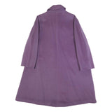 BAUER Womens Purple Wool Blend Button Jacket M Classic Plain Button Fastening