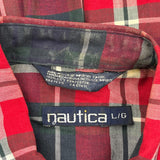 Made In USA Nautica Checked Shirt - Large Red Cotton
