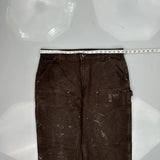 Carhartt Double Knee Carpenter Trousers - 38W 31L Brown Cotton