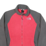 THE NORTH FACE Womens Red & Grey Classic Jacket M Polyester Blend Fleece Zip