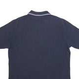 KAPPA Mens Navy Blue Short Sleeve Plain Polo Shirt L Casual Cotton Blend