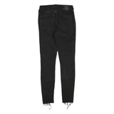 TRUE RELIGION Womens Jeans Black Regular Skinny Denim Raw W27 L28 Distressed Hem