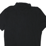 CALVIN KLEIN Mens Black Short Sleeve Plain Polo Shirt L Cotton Blend Casual