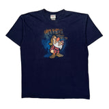 Grumpy Graphic Disney Cartoon T-Shirt - Large Navy Cotton
