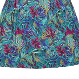 SAG HARBOR Womens Blue Floral Pleated Midi Rayon Skirt L Summer Casual