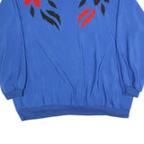 LADY JOYCE Womens Blue Red & Black Printed Top Long Sleeve Round Neck XL