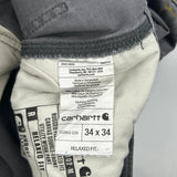 Carhartt Double Knee Carpenter Trousers - 34W 34L Grey Cotton