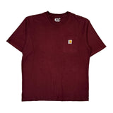 Carhartt T-Shirt - Small Burgundy Cotton