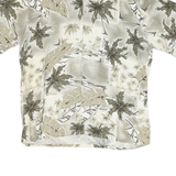 CAMPIA Mens Beige & Brown Rayon Hawaiian Shirt L Short Sleeve Tropical Print