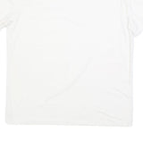 CALVIN KLEIN Mens White V-Neck T-Shirt XL Plain Cotton Blend Casual Summer