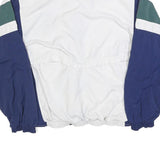 NIKE Mens White & Navy Colourblock Zip Jacket S Polyester Blend Retro Sportswear
