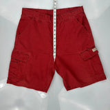 Wrangler Cargo Shorts - 33W 9L Red Cotton
