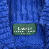 Ralph Lauren Petite 1/4 Zip - Medium Blue Cotton